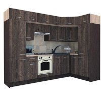 Bucatarie de Colt BIG GENA NEW ST. 150-290, Wenge / Decor 7648